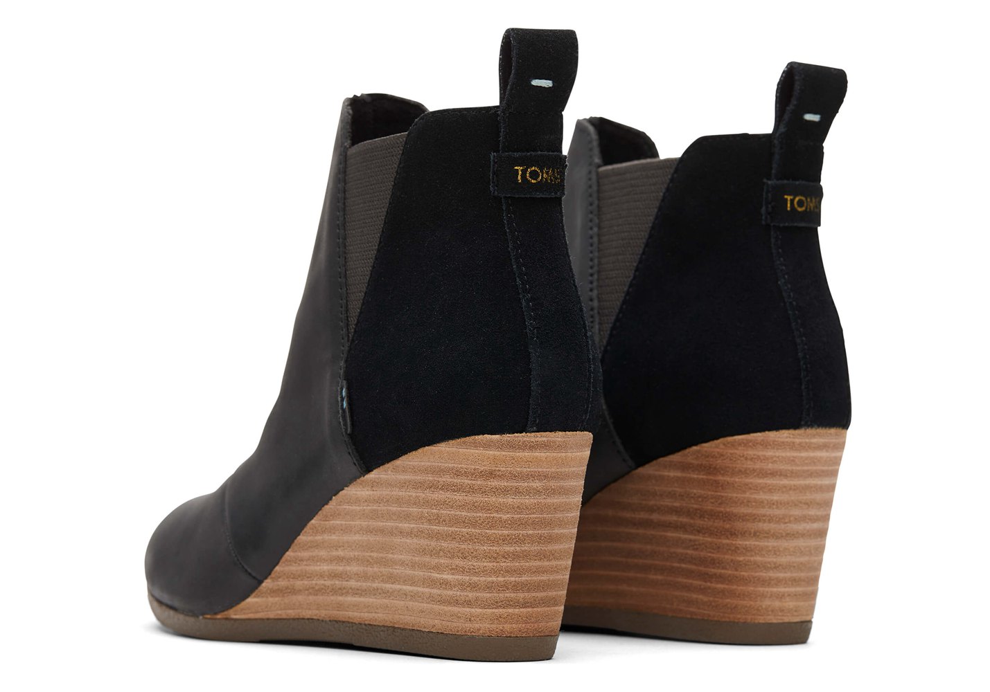 Toms Botki Damskie Czarne - Kelsey Wedge - 40KELFMVO